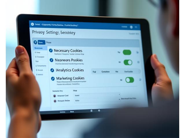 Grafik: Cookie-Zustimmungs-Dashboard mit verschiedenen Optionen zur Datenverwaltung.