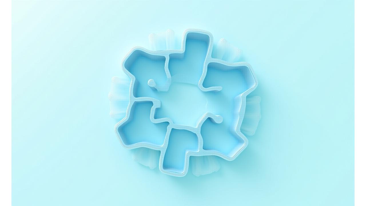 Ein visuelles Konzept von Patientensicherheit und Qualitätsmanagement in der Medizin, dargestellt durch überlappende, schützende Schilde und einen durchgehenden Qualitätskreislauf. Die Farben vermitteln Vertrauen und Stabilität.